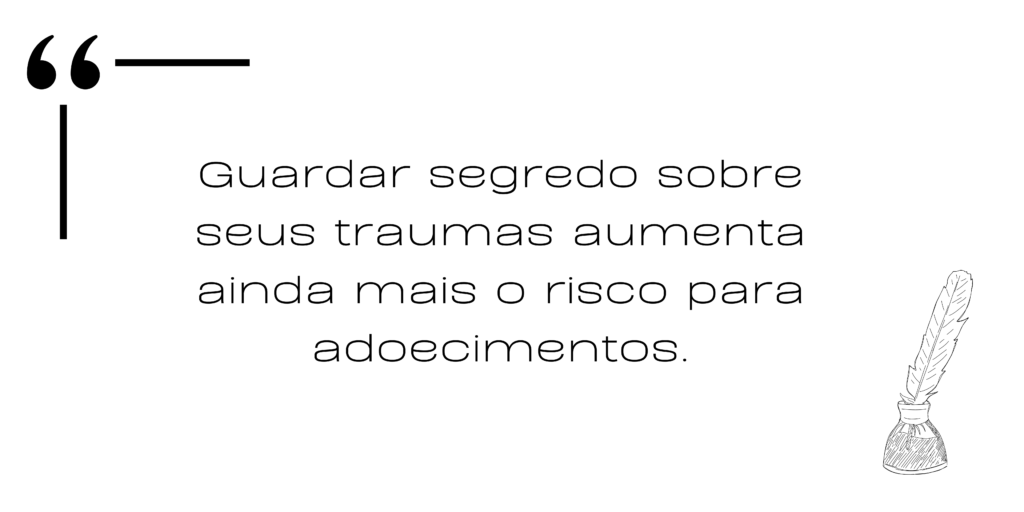 citação trauma aumenta risco de adoecimento escrita terapêutica